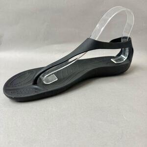 Crocs Sexi flip flop t-strap comfort‎ rubber sandal in black women's size 11